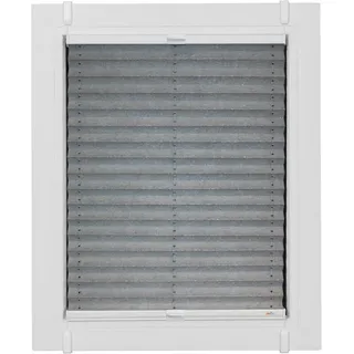 SUNLINES Plissee Young Style Energy Saving, verdunkelnd, ohne Bohren, verspannt, Klemmfix, nach Maß, mit Energiespareffekt, verspannt mit Simply-Fix Klemmträger silberfarben 120 cm x 120 cm