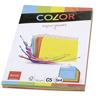 ELCO Color Versandtasche C5 100 g/m2 4 x 5 Farben mit Haftverschluss verpackt 20 Stück farblich sortiert