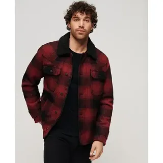 Superdry für Herren. M5011680A Chore Merchant Store Wollmantel rot (L), Lässig, Acryl