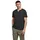T-Shirt Split mit Neck in schwarzem Black-XS