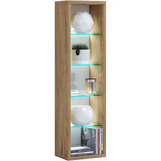 VCM Standregal »VCM Holz CD DVD Regal   Bücherregal   Aufbewahrung   Maße H. 77 x B. 21 x T. 14 cm   Standregal - Rasato L«, braun