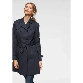 Trenchcoat ANISTON CASUAL, Damen, Gr. 36, blau (marine), Web, Obermaterial: 100% Baumwolle. Futter: 100% Polyester, unifarben, figurumspielend ca. Mitte Oberschenkel, verstellbar, Mäntel Trenchcoat, mit Gürtel zum Regulieren, Topseller