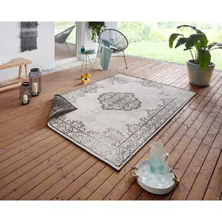 Teppich HANSE HOME "CEBU Wendeteppich" Gr. 3, schwarz (schwarz, creme), B:120cm H:5mm L:170cm, Polypropylen (PP), Teppiche, Teppich, In-& Outdoor, Wetterfest, Balkon, Wohnzimmer, Wasserfest, Orientalisch
