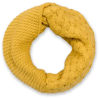 styleBREAKER Strickschal "Strick Loop mit Mustermix" 1 Stk., curry