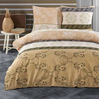 Buymax Bettwäsche 200x220 cm – Bettwäsche Set 3-teilig 200 x 220 cm, Renforcé 100% Baumwolle, Bettbezug mit 2 Kissenbezügen 80x80 cm, Oeko-TEX, Reißverschluss, weich und atmungsaktiv