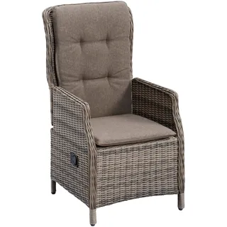 MERXX Gartenstuhl »Riviera« () 1 Stk.Polyrattan, verstellbar, natur, inkl. Auflage, beige