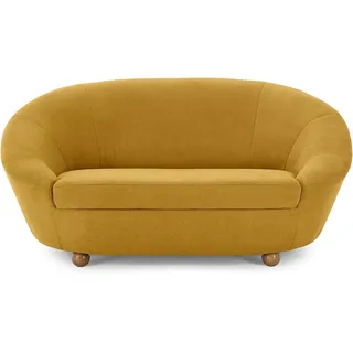 LOOKS by Wolfgang Joop, Looks IV Designer Sofa, 2 Sitzer mit Kugelfüßen, 178x114x82 cm (BxTxH), 2er Couch in gelb