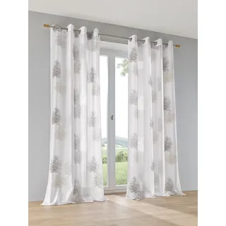 Kutti »Belinda« Ösen 1, Stk. tlg. Gardine, halbtransparent, Ausbrenner, bedruckt, Viskose-Polyester,