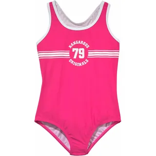 Badeanzug KANGAROOS "Sporty", Jungen, Gr. 158/164, N-Gr, pink, Polyamid, kontrastfarbene Details, unifarben, Badeanzüge Badeanzug, mit sportlichem Frontdruck