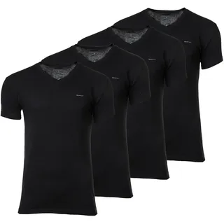 T-Shirt GANT "T-Shirt V-NECK T-SHIRT 4-PACK 4er Pack", Herren, Gr. M, schwarz, Obermaterial: 100% Baumwolle CO., Shirts T-Shirt