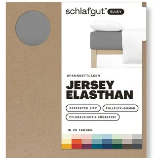 schlafgut Spannbettlaken Jersey-Elasthan 140 x 200 - 160 x 220 cm grau