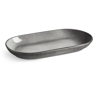 SPRINGLANE Servierplatte Misty Cliff, 40 cm x 21 cm, Steingut Servierteller für Antipasti, Tapas und Sushi