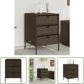 The Living Store Gartenschrank Braun 55x59x80 cm Poly Rattan - Braun