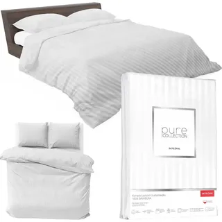 Deco4Home Satin-Bettwäsche | 220x200 cm | Baumwolle | Weiß - Weiß