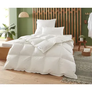 Badenia Trendline Eco Daunen-Kassettendecke medium mit 90% Daunen und 10% Federn der Klasse I , 155 x 200 cm, weiß, Öko- Tex Zertifiziert, produziert nach deutschem Qualitätsstandard