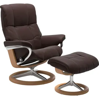 Stressless® Relaxsessel »Mayfair« Set, Relaxsessel mit Hocker, mit Hocker, mit Signature Base, Größe S, M & L, Gestell Eiche braun