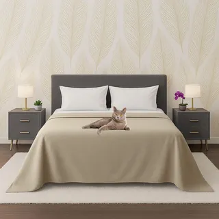 Elzusha - Bio-Baumwollbettdecke - Leicht und hypoallergen - Beige - Beige