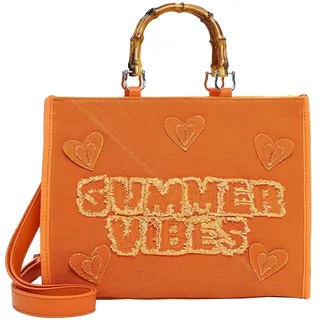Shopper EMILY & NOAH "Shopper E&N Joelle", Damen, Gr. B/H/T: 37cm x 28cm x 19cm 0, orange 610, Baumwolle, Taschen Shopper