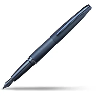 CROSS JEANS ® Cross, ATX Füllfederhalter (M-Feder, gefrästes Diamantmuster, inkl. Premium Geschenkbox) dunkelblau gebürstet