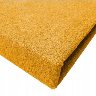 Nyks Traditionelles dickes Frottee-Bettlaken 140x200 Senf