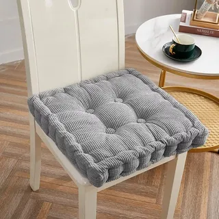 BohrenCL 2er Set Sitzkissen Outdoor, Stuhlkissen, 100% Baumwolle Dicke Sitzpolster, Bodenkissen für Gartenstuhl, Küche oder Esszimmer, Indoor und Outdoor 45x45cm
