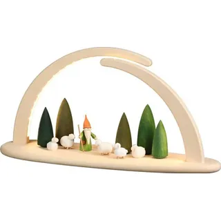 Leuchterbogen groß natur LED beleuchtet Motiv Schäferwichtel 42x21x13cm NEU