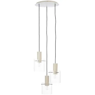 Dieter Knoll Hängeleuchte , Beige, Transparent , Metall, Glas , 150 cm , höhenverstellbar , Lampen & Leuchten, Leuchtenserien