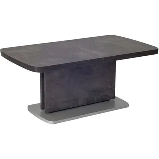 Venda Couchtisch , Anthrazit, Grau , Holzwerkstoff , Betonoptik , rechteckig , Bodenplatte , 63x53-72x110-180 cm , ausziehbar, höhenverstellbar , Wohnzimmer, Wohnzimmertische, Couchtische, Höhenverstellbare Couchtische