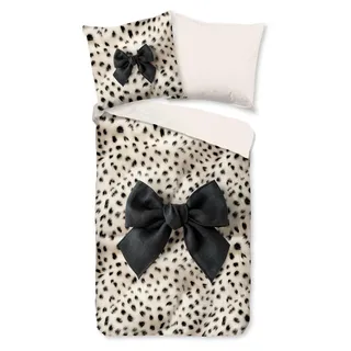 Duvet cover Pure 135x200 + 1* 80x80 cm - Leopard print with bow - Beige