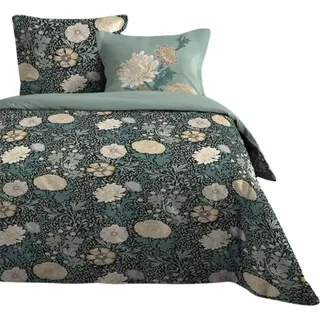 Stof Bettwäsche-Set Floral Baumwolle Blau 240 x 220 cm