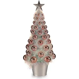 Schillernder rosa Weihnachtsbaum Kunststoff 16 x 37,5 x 16 cm Polypropylen - Bunt