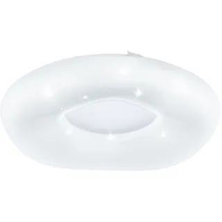 EGLO LED Deckenleuchte Zamudilo, Deckenlampe mit Kristall-Effekt | Stahl, Kunststoff, Weiß Nickel-Matt, mit Fernbedienung, Farbtemperaturwechsel (warm–kalt), Nachtlicht, dimmbar, Ø 40 cm