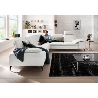 W.SCHILLIG Ecksofa »valentinoo, Designsofa, elegant und bequem, L-Form« mit Sitztiefenverstellung, Breite 318 cm, weiß