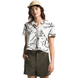 The North Face First Trail Hemd White Dune Coyote Field Sketch Print XS