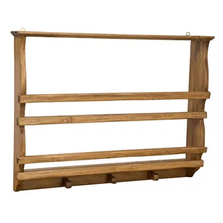 Biscottini Wandregal aus Holz 85,5 x 15 x 65,5 cm | Küchenregal für die Wand, natürliches Finish | Wandregal Made in Italy