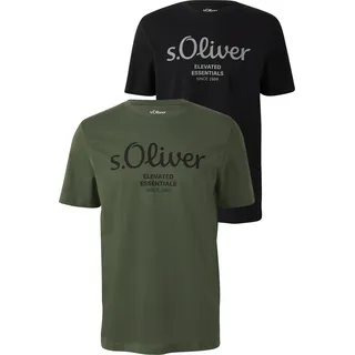 s.Oliver 2er-Pack T-Shirt khaki/schwarz XL