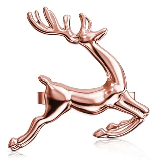 ZeeDix 12 Stück Roségold Serviettenringe Hirsch - Serviettenringen für die Festtafel, Weihnachtsdeko, Hochzeit, Feiern, Bankett und Küche