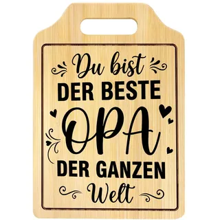 Geschenke für Opa, Personalisiertes Graviertes Bambus Schneidebrett, Opa Geschenk zum Geburtstag, Vatertagsgeschenk Großvatertagsgeschenk, Lustige Geschenke für Männer mit Weltbester Opa Motiv