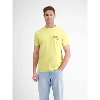 T-Shirt LERROS "Herren T-Shirt in weicher Jerseyqualität", Herren, Gr. S, gelb (faded gelb), 100% Baumwolle, Rundhals, Shirts T-Shirt