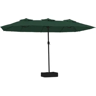 vidaXL Doppel-Sonnenschirm mit LED-Leuchten Grün 449x265 cm - Grün