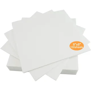 New brothread Cut Away (Schneiden Sie) Maschinen Stickvlies 8"x8" (20cmx20cm) - 100 Blatt/Packung - Mittleres Gewicht 70gm (2.5oz) - Passt Max Stickereifläche 15cmx15cm