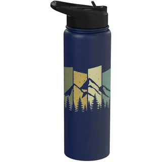 Alpen Berge Wald Bergsteiger Natur Stainless Steel Insulated Water Bottle