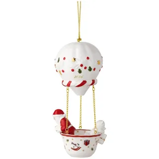 Villeroy & Boch "Ornament Heißluftballon 2026 Christmas Classics 7,1 x 6,4 x 15,3 cm weiß-gold", weiß, gold,