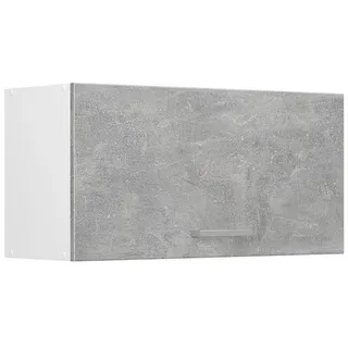 Vicco Hängeschrank R-Line, Beton/Weiß, 80 cm Flach , Grau, Weiß , Holzwerkstoff , 1 Fächer , Rechteckig , 80x40x31 cm , Küchen, Küchenmöbel, Küchenschränke, Küchenoberschränke