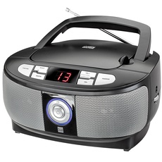 Dual 74575 P 49-1 Boombox mit CD-Player (UKW-Radio, LED-Display, Netz- oder Batteriebetrieb) schwarz