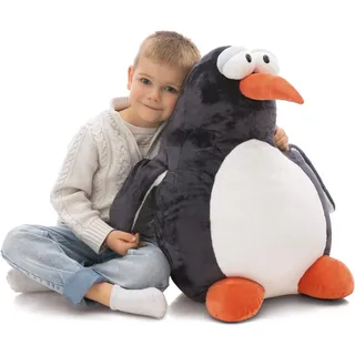 NICI Kuscheltier Pinguin Jorge Thunder 60cm - grau - Weiches NICI Plüschtier – niedliches Stofftier zum Kuscheln & Spielen – tolle Geschenkidee für Kinder & Erwachsene | 62436