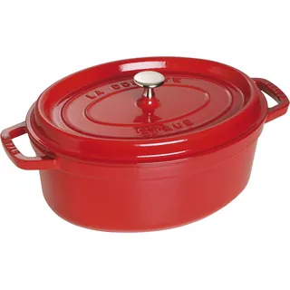 Staub Cocotte 29 cm oval kirschrot