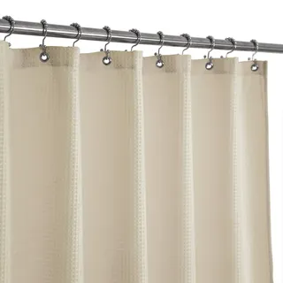 Barossa Design Stall Duschvorhang aus Stoff, gewebt, 91,4 x 182,9 cm, Spa, Hotel, Luxus-Spa, 230 g/m2, strapazierfähig, wasserabweisend, waschbar, cremefarben, 91,4 x 183 cm