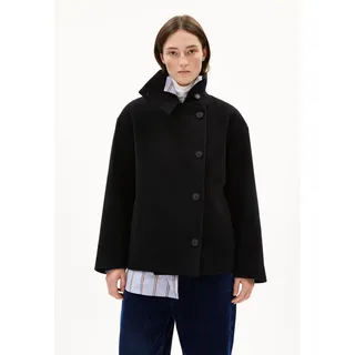 MAJELAA WOLLMANTEL | aus 100% recycelter Wolle - schwarz (S)