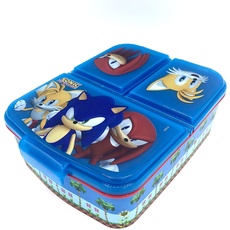 Stor - Sonic Sandwich Box - Sonic Cartoon Lunchbox für Kinder - Lunch- und Snackbox für die Schule - 1 Fach 18x5x13 CM - 150 GR